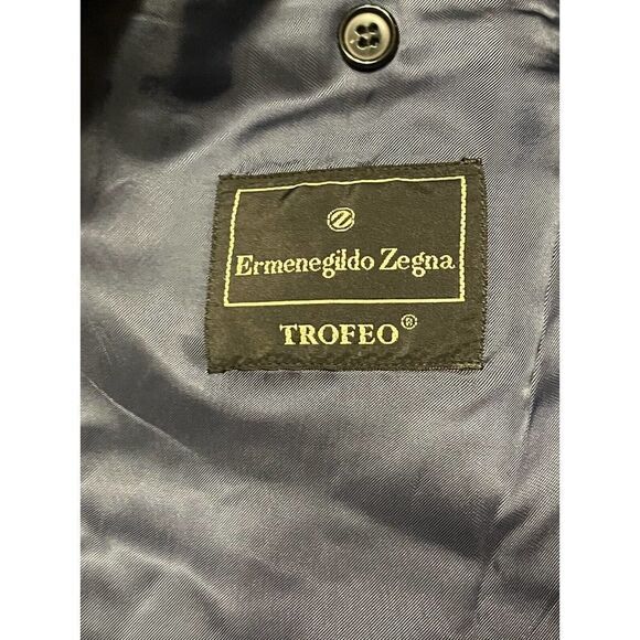 Ermenegildo Zegna Sports Coat Gray Striped TROFEO Style 100% Wool Size 44 R - Picture 10 of 11